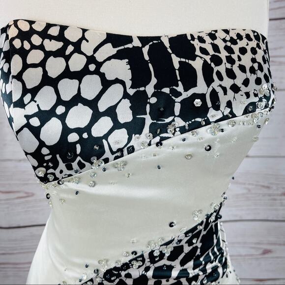 Night Moves animal print mermaid flare trumpet prom dress formal - Picture 3 of 16